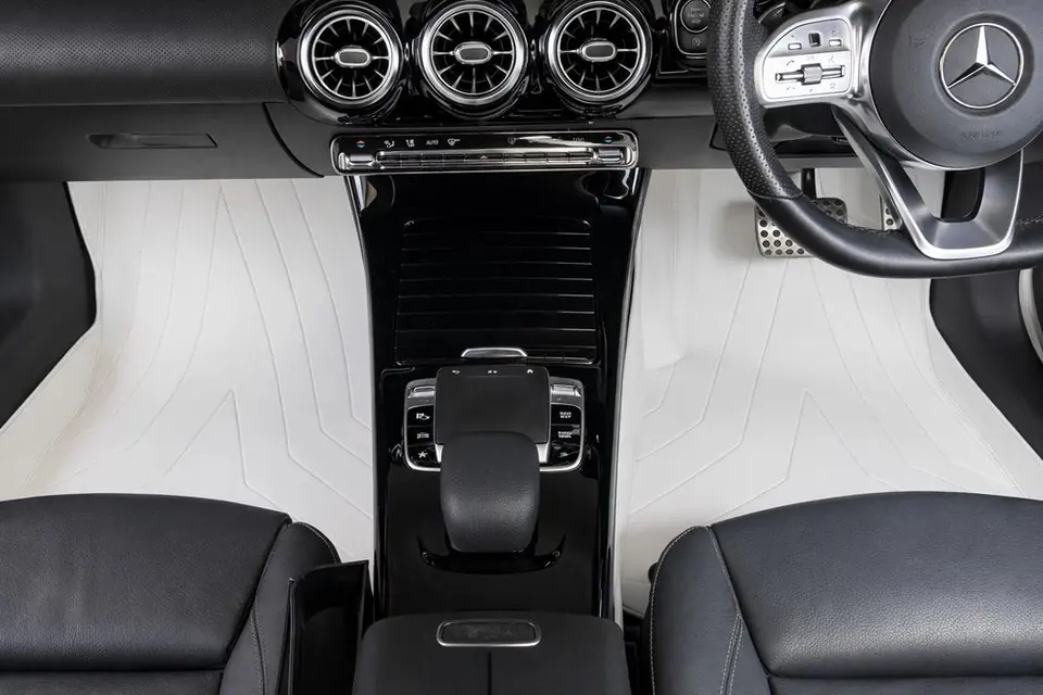 Precision Geometric V, shown in Pearl White · A-Class