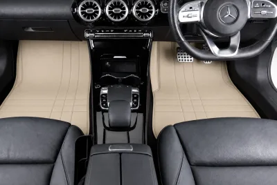 Cream Beige car mat in the Minimalist Linear pattern