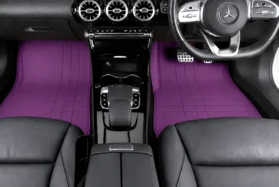 Violet car mat in the Minimalist Linear pattern